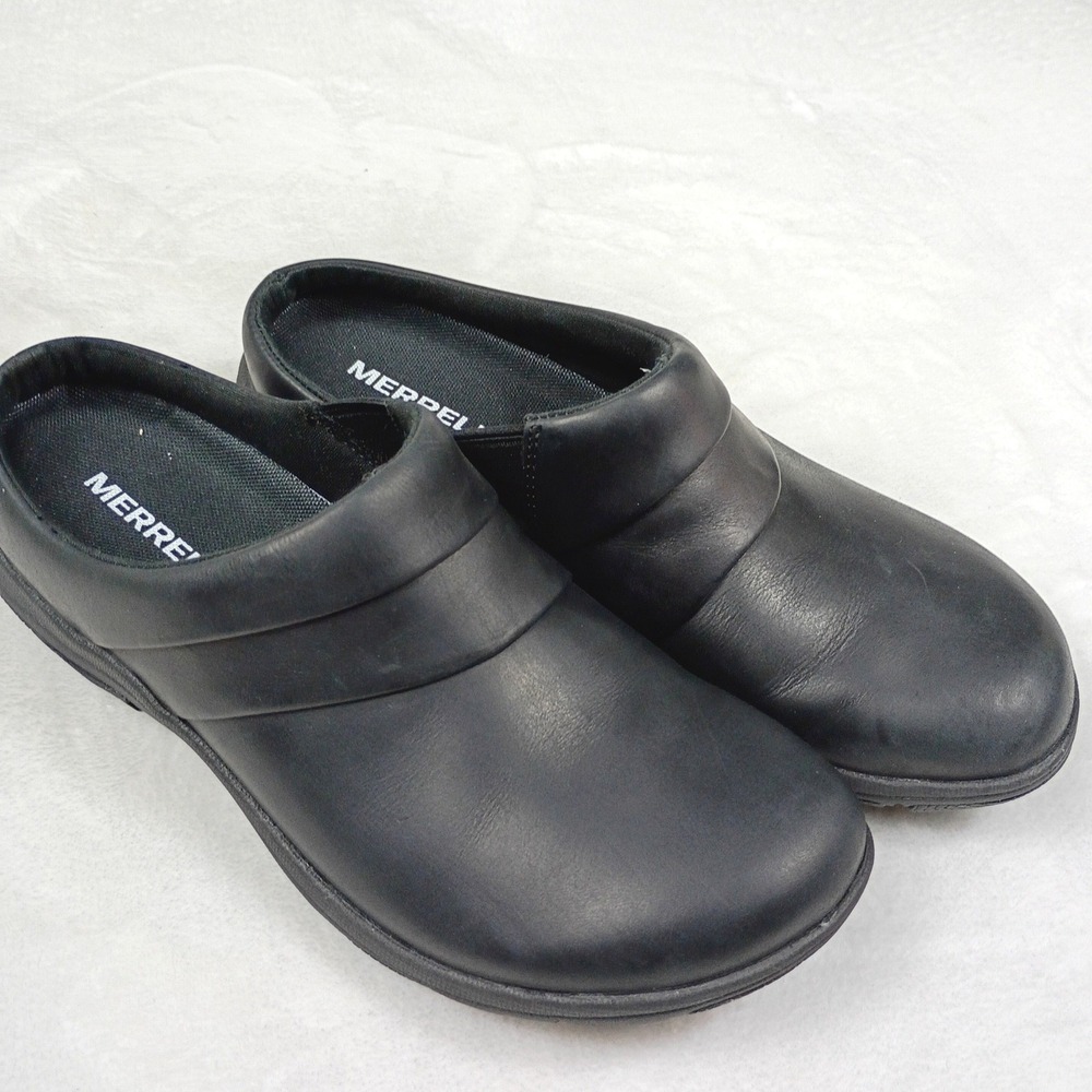 Merrell Womens Encore Q2 Breeze Leather Clogs Black Slip On Mules  Size 6